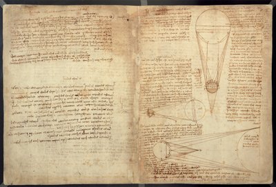 Studies of the Illumination of the Moon, A page from the Codex Leicester by Leonardo da Vinci